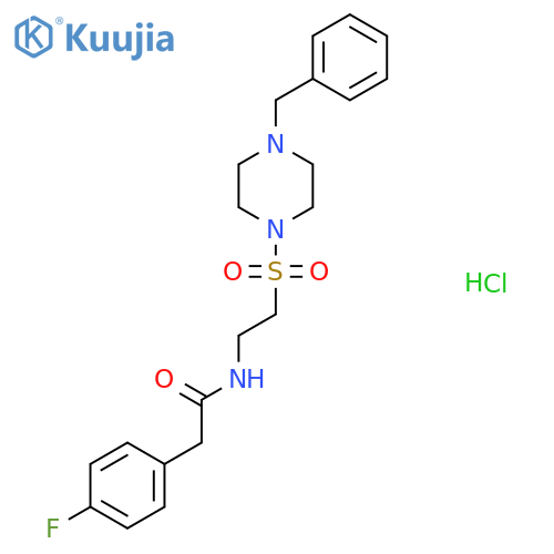 N-{2-(4-benzylpiperazin-1-yl)sulfonylethyl}-2-(4-fluorophenyl)acetamide hydrochloride structure