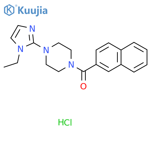 1-(1-ethyl-1H-imidazol-2-yl)-4-(naphthalene-2-carbonyl)piperazine hydrochloride structure