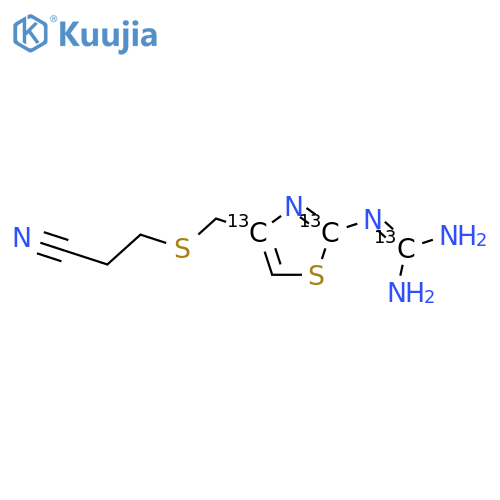 3-2-(Diaminomethyleneamino-4-thiazolylthiopropionitrile-13C3 structure