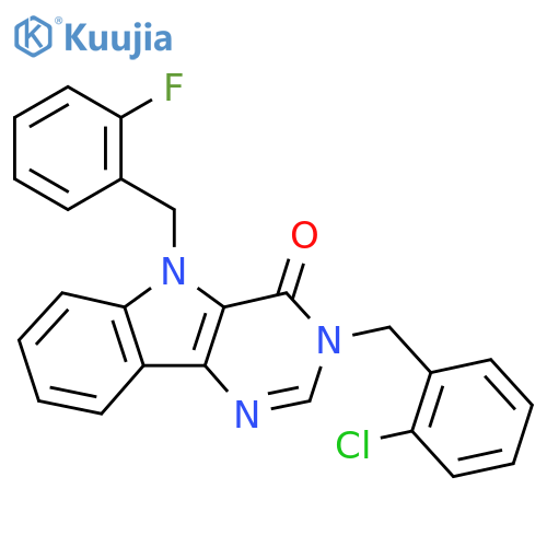 3-[(2-chlorophenyl)methyl]-5-[(2-fluorophenyl)methyl]-3H,4H,5H-pyrimido[5,4-b]indol-4-one structure