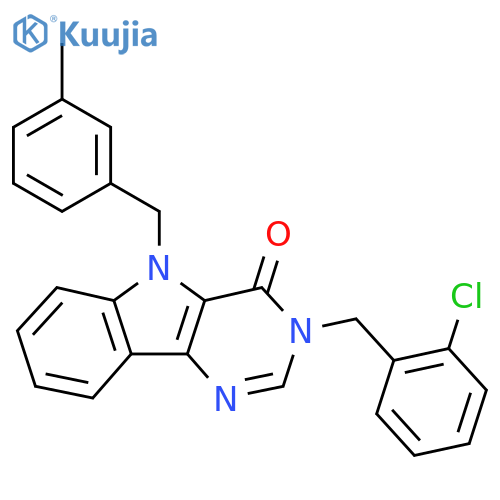 3-[(2-chlorophenyl)methyl]-5-[(3-methylphenyl)methyl]-3H,4H,5H-pyrimido[5,4-b]indol-4-one structure