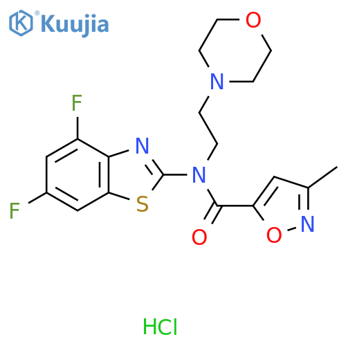 N-(4,6-difluoro-1,3-benzothiazol-2-yl)-3-methyl-N-2-(morpholin-4-yl)ethyl-1,2-oxazole-5-carboxamide hydrochloride structure