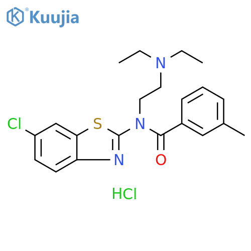 N-(6-chloro-1,3-benzothiazol-2-yl)-N-[2-(diethylamino)ethyl]-3-methylbenzamide hydrochloride structure
