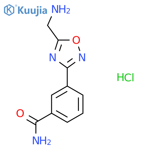 3-[5-(Aminomethyl)-1,2,4-oxadiazol-3-yl]benzamide hydrochloride structure