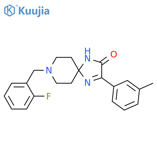 8-[(2-fluorophenyl)methyl]-3-(3-methylphenyl)-1,4,8-triazaspiro[4.5]dec-3-en-2-one structure