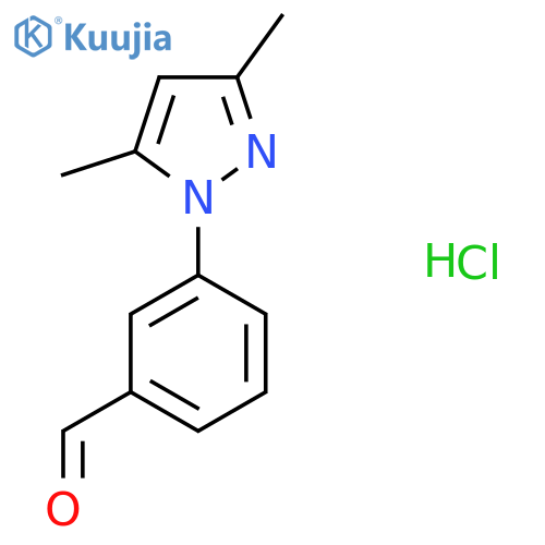 3-(3,5-dimethyl-1H-pyrazol-1-yl)benzaldehyde hydrochloride structure