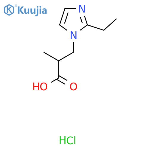 3-(2-ethyl-1H-imidazol-1-yl)-2-methylpropanoic acid hydrochloride structure