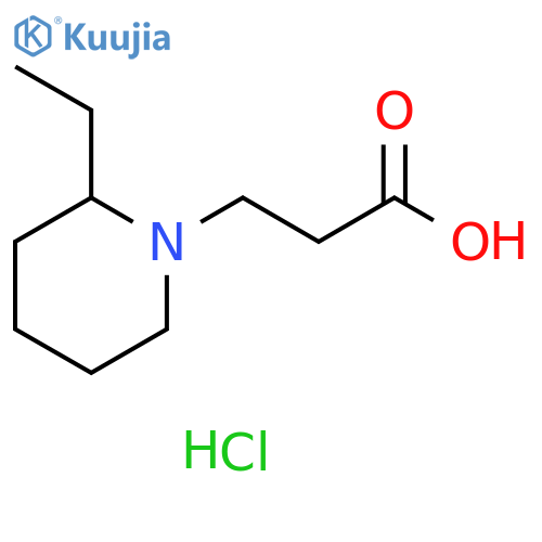 3-(2-ethyl-1-piperidinyl)propanoic acid hydrochloride structure