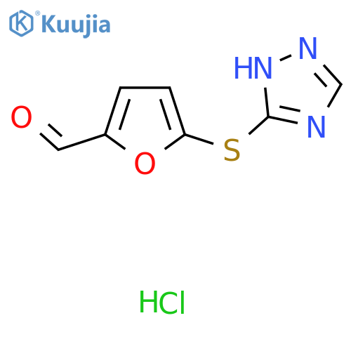 5-(1H-[1,2,4]Triazol-3-ylsulfanyl)-furan-2-carbaldehyde hydrochloride structure