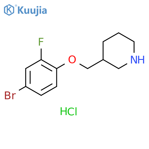 3-(4-Bromo-2-fluorophenoxy)methylpiperidine Hydrochloride structure