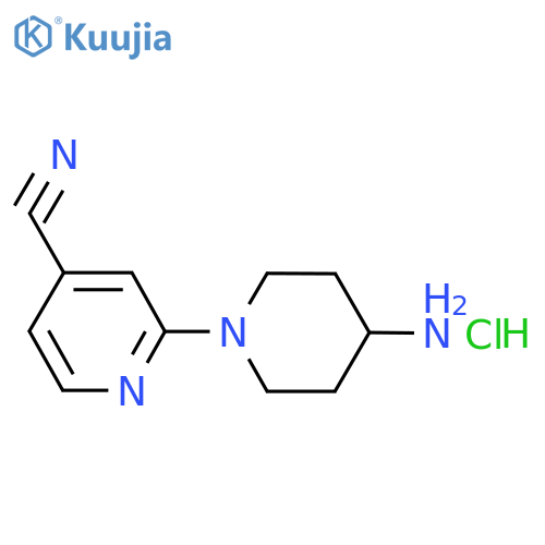 2-(4-aminopiperidin-1-yl)pyridine-4-carbonitrile hydrochloride structure