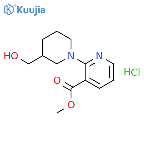2-[3-(Hydroxymethyl)-1-piperidinyl]-3-pyridinecarboxylic acid methyl ester hydrochloride structure