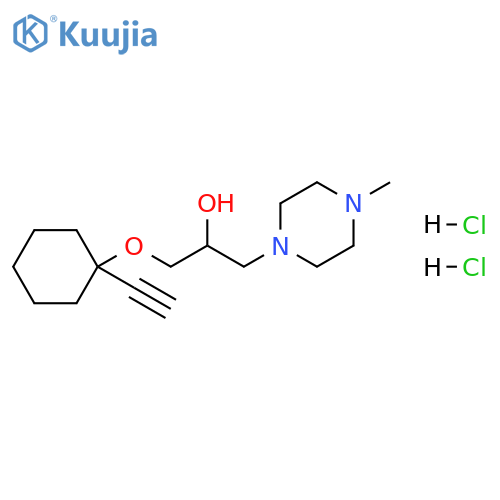 1-[(1-ethynylcyclohexyl)oxy]-3-(4-methylpiperazin-1-yl)propan-2-ol dihydrochloride structure