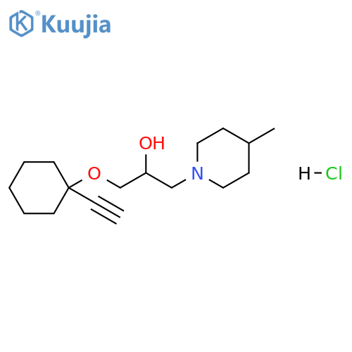 1-[(1-ethynylcyclohexyl)oxy]-3-(4-methylpiperidin-1-yl)propan-2-ol hydrochloride structure