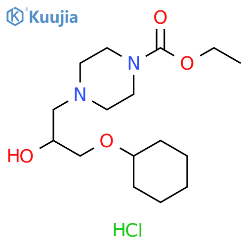 ethyl 4-[3-(cyclohexyloxy)-2-hydroxypropyl]piperazine-1-carboxylate hydrochloride structure