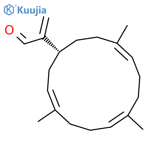 3,7,11-Cyclotetradecatriene-1-acetaldehyde,4,8,12-trimethyl-a-methylene-,(1R,3E,7E,11E)- structure