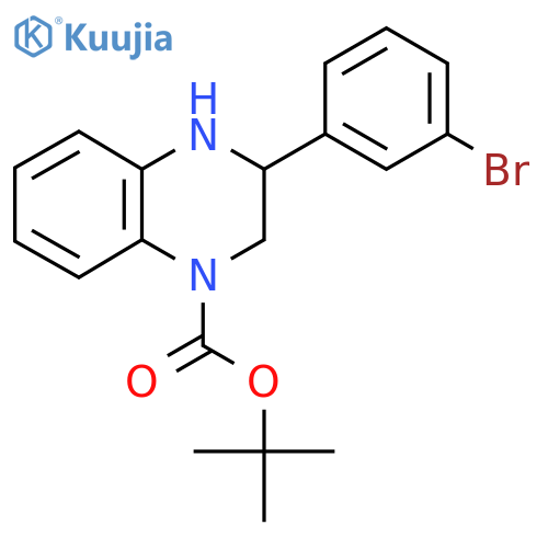 3-(3-Bromophenyl)-3,4-dihydro-2H-quinoxaline-1-carboxylic acid tert-butyl ester structure