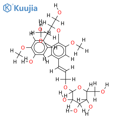 (7S,8R)-guaiacylglycerol-8-O-4'-sinapyl ether 9'-O-beta-D-glucopyranoside structure