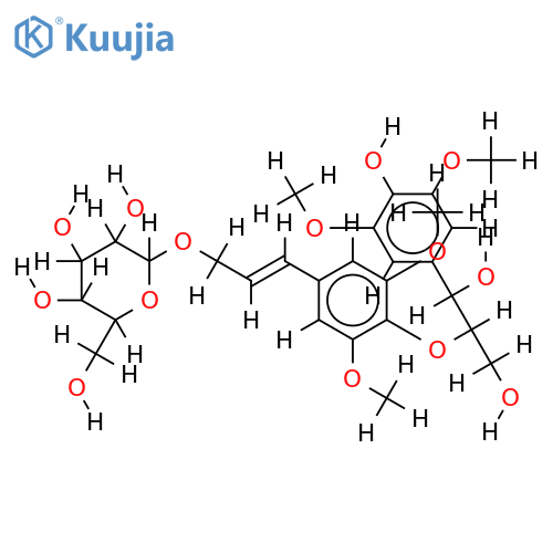 (7S,8R)-syringylglycerol-8-O-4'-sinapyl ether 9'-O-beta-D-glucopyranoside structure