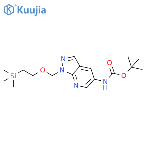 Carbamic acid, N-[1-[[2-(trimethylsilyl)ethoxy]methyl]-1H-pyrazolo[3,4-b]pyridin-5-yl]-, 1,1-dimethylethyl ester structure