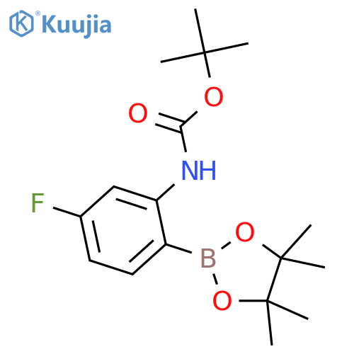 tert-Butyl 5-Fluoro-2-(4,4,5,5-tetramethyl-1,3,2-dioxaborolan-2-yl)phenylcarbamate structure