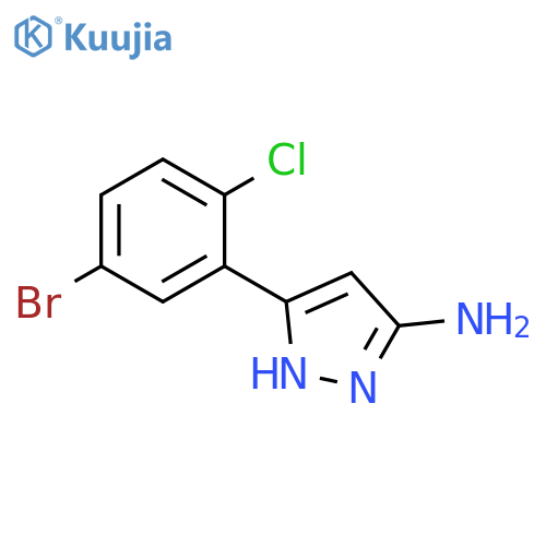 5-(5-bromo-2-chlorophenyl)-1H-pyrazol-3-amine structure