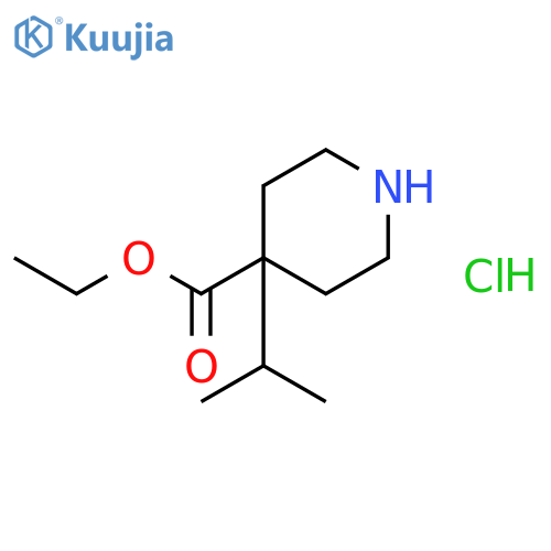 Ethyl 4-isopropyl-4-piperidinecarboxylate hydrochloride structure
