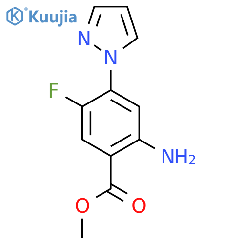 Methyl 2-amino-5-fluoro-4-(1H-pyrazol-1-yl)benzoate structure