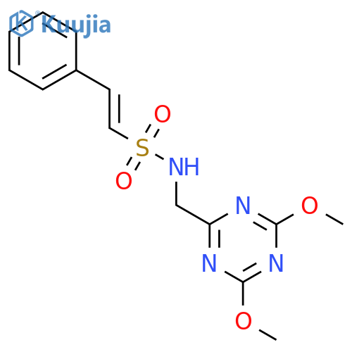 (E)-N-(4,6-dimethoxy-1,3,5-triazin-2-yl)methyl-2-phenylethene-1-sulfonamide structure