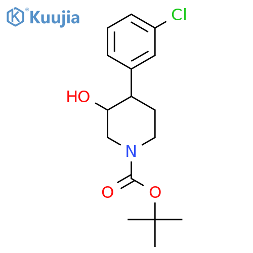 tert-butyl 4-(3-chlorophenyl)-3-hydroxypiperidine-1-carboxylate structure