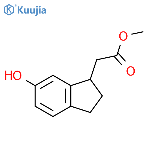Methyl 2-(6-hydroxy-2,3-dihydro-1H-inden-1-yl)acetate structure