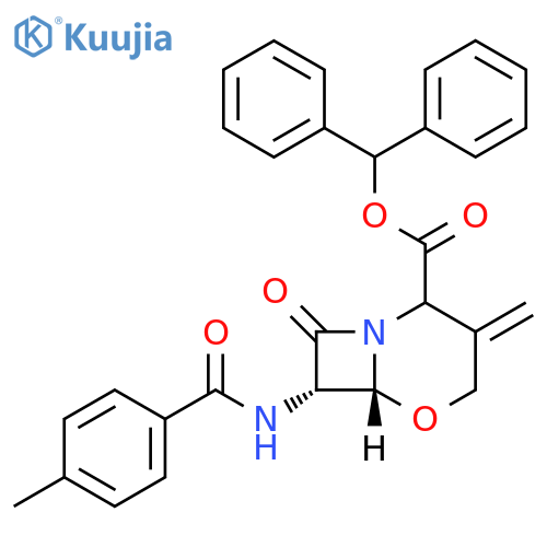 5-Oxa-1-azabicyclo[4.2.0]octane-2-carboxylic acid, 7-[(4-methylbenzoyl)amino]-3-methylene-8-oxo-, diphenylmethyl ester, (6R,7S)- structure