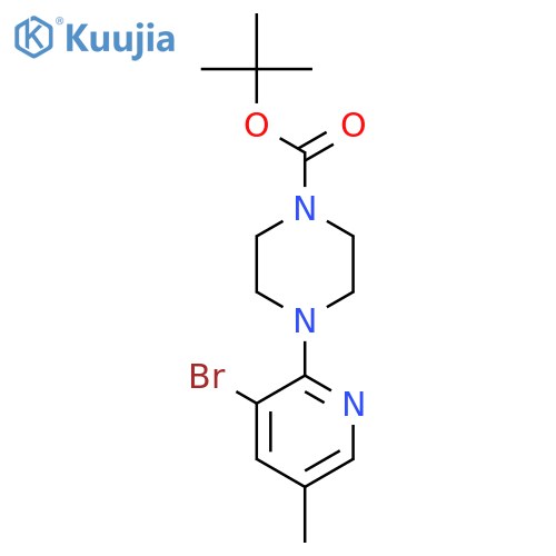 2-(4-BOC-piperazino)-3-bromo-5-methylpyridine structure