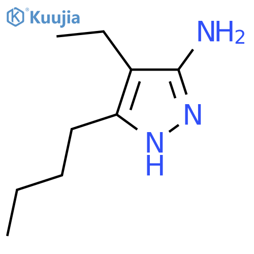 3-butyl-4-ethyl-1H-pyrazol-5-amine structure