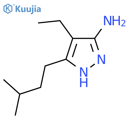 4-ethyl-3-(3-methylbutyl)-1H-pyrazol-5-amine structure