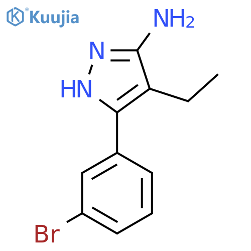 3-(3-bromophenyl)-4-ethyl-1H-pyrazol-5-amine structure