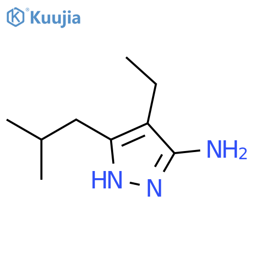 4-ethyl-3-(2-methylpropyl)-1H-pyrazol-5-amine structure