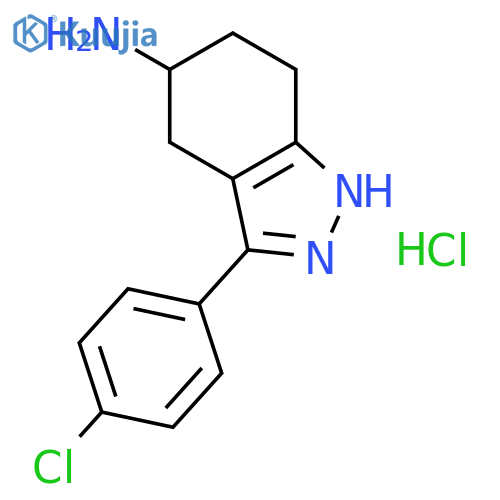3-(4-Chlorophenyl)-4,5,6,7-tetrahydro-1H-indazol-5-amine hydrochloride structure