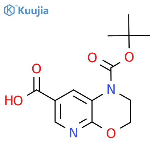 1-(tert-butoxy)carbonyl-1H,2H,3H-pyrido2,3-b1,4oxazine-7-carboxylic acid structure