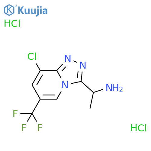 1-8-chloro-6-(trifluoromethyl)-1,2,4triazolo4,3-apyridin-3-ylethan-1-amine dihydrochloride structure