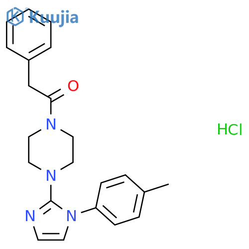 1-{4-[1-(4-methylphenyl)-1H-imidazol-2-yl]piperazin-1-yl}-2-phenylethan-1-one hydrochloride structure