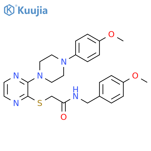 N-[(4-methoxyphenyl)methyl]-2-({3-[4-(4-methoxyphenyl)piperazin-1-yl]pyrazin-2-yl}sulfanyl)acetamide structure
