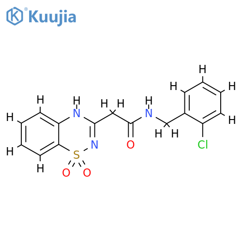 N-[(2-chlorophenyl)methyl]-2-(1,1-dioxo-2H-1lambda6,2,4-benzothiadiazin-3-yl)acetamide structure