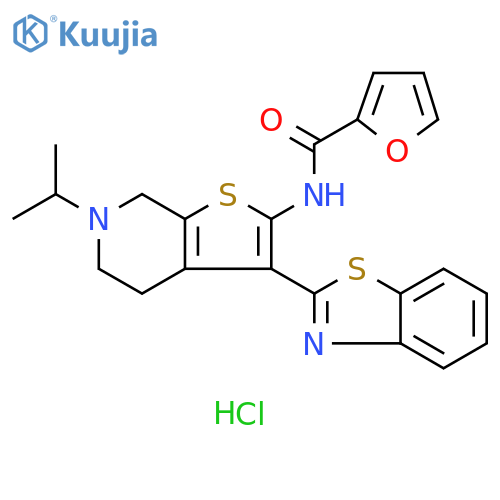 N-3-(1,3-benzothiazol-2-yl)-6-(propan-2-yl)-4H,5H,6H,7H-thieno2,3-cpyridin-2-ylfuran-2-carboxamide hydrochloride structure