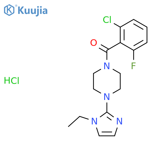 1-(2-chloro-6-fluorobenzoyl)-4-(1-ethyl-1H-imidazol-2-yl)piperazine hydrochloride structure