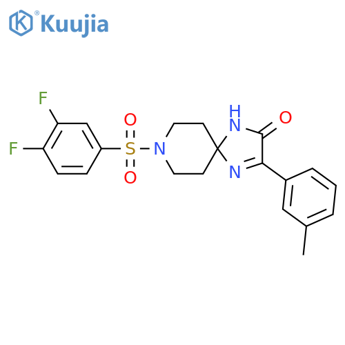 8-(3,4-difluorobenzenesulfonyl)-3-(3-methylphenyl)-1,4,8-triazaspiro[4.5]dec-3-en-2-one structure