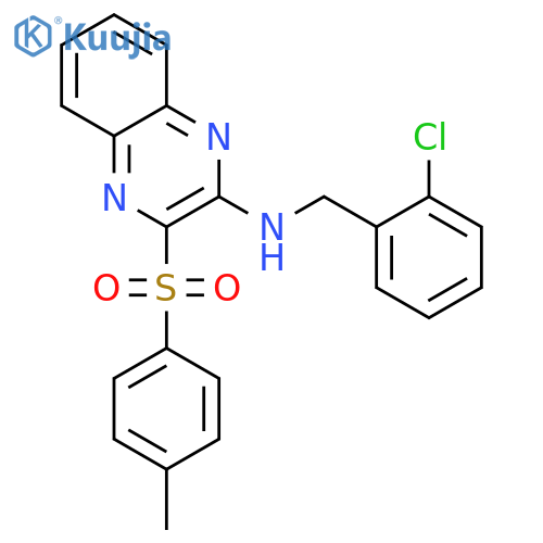 N-[(2-chlorophenyl)methyl]-3-(4-methylbenzenesulfonyl)quinoxalin-2-amine structure