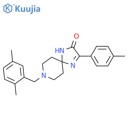 8-[(2,5-dimethylphenyl)methyl]-3-(4-methylphenyl)-1,4,8-triazaspiro[4.5]dec-3-en-2-one structure