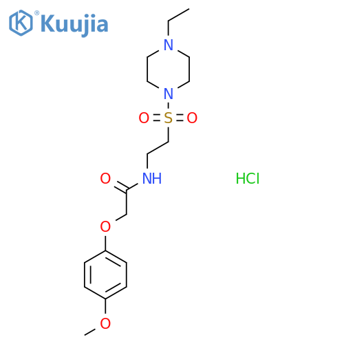N-{2-(4-ethylpiperazin-1-yl)sulfonylethyl}-2-(4-methoxyphenoxy)acetamide hydrochloride structure