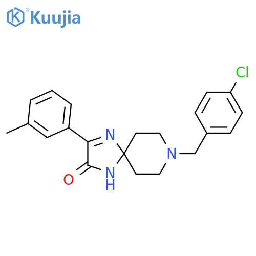 8-[(4-chlorophenyl)methyl]-3-(3-methylphenyl)-1,4,8-triazaspiro[4.5]dec-3-en-2-one structure